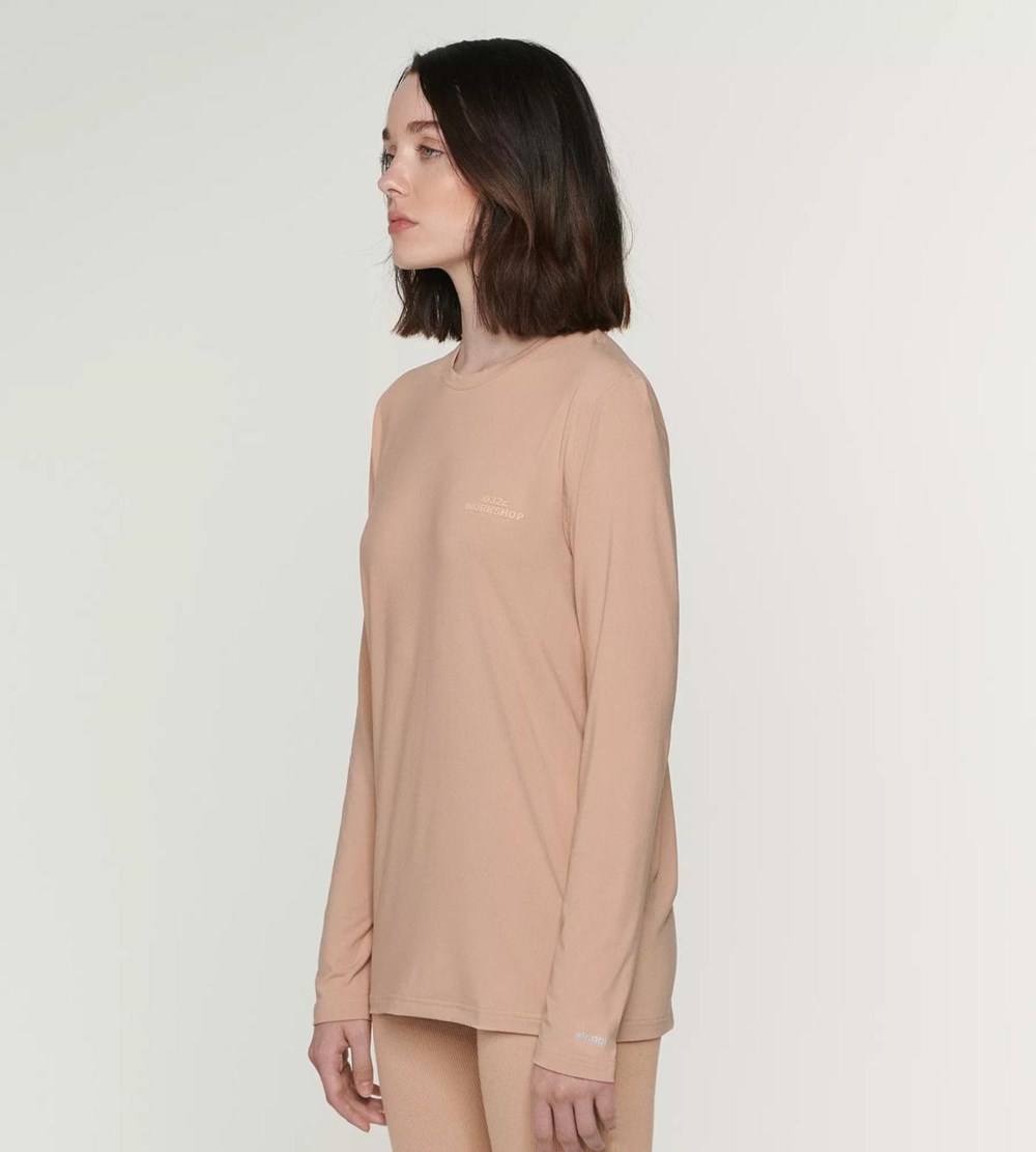 Sloggi 032c X Unisex Shirt Beżowe | 69540-CUHP