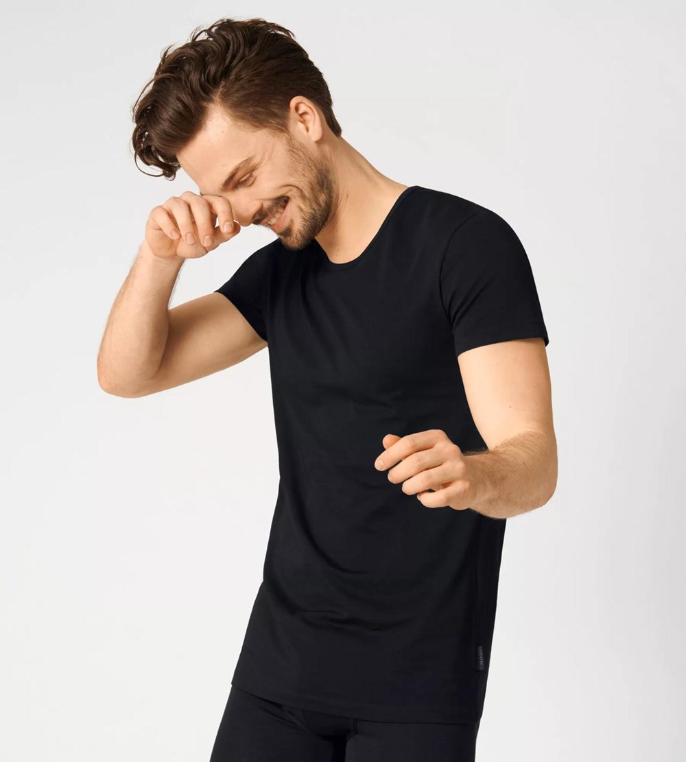 Sloggi 24/7 Shirt With Krótkie Sleeves Czarne | 14875-UQRC