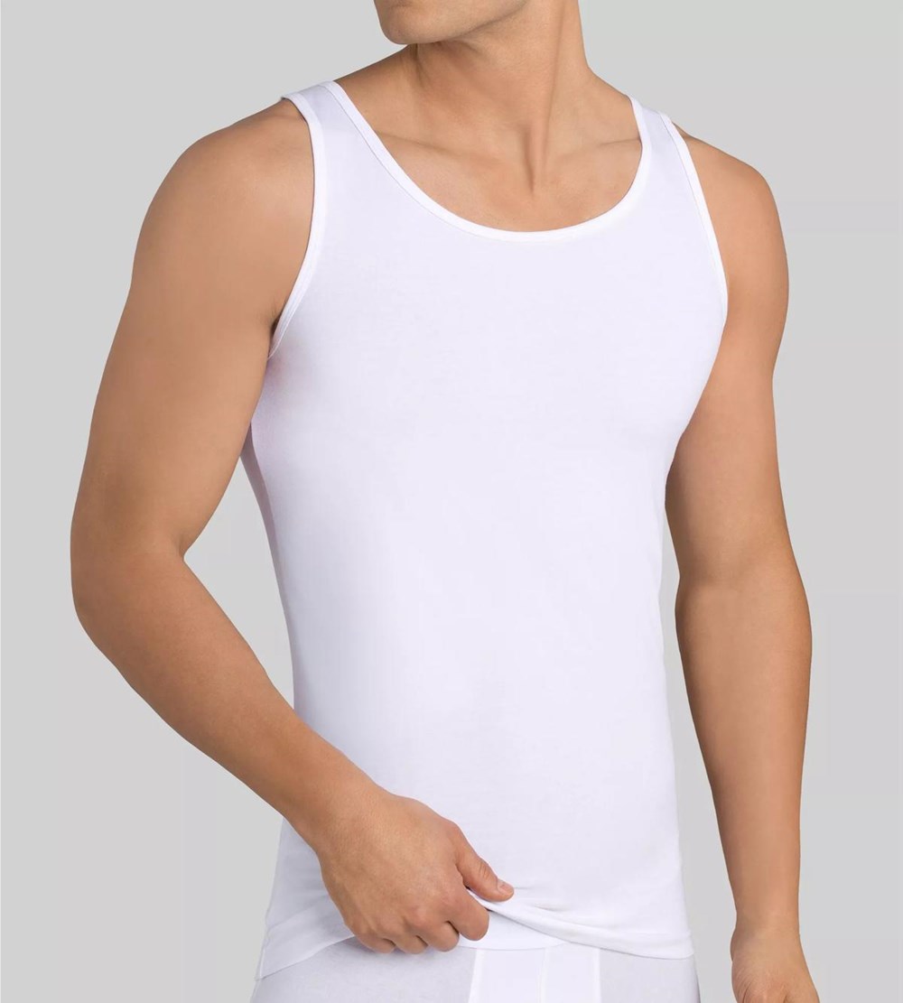 Sloggi 24/7 Vest Tank Top Białe | 69418-SCFU