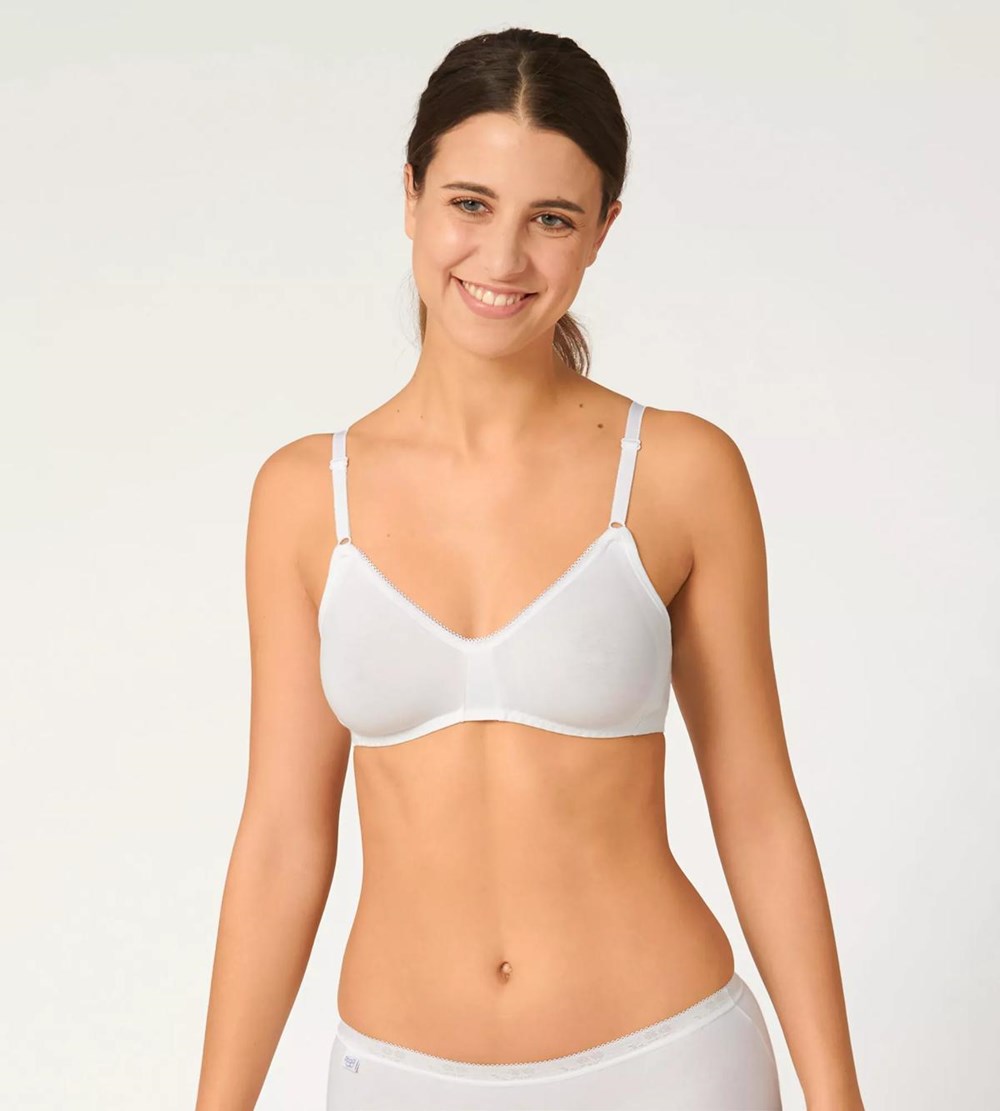 Sloggi Basic+ Non-wired Bra Białe | 41786-UMQD