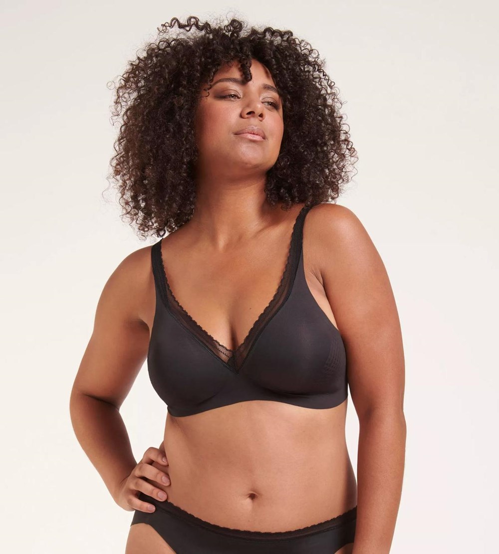 Sloggi Body Adapt Twist Watowany Bra Czarne | 74530-LQZB