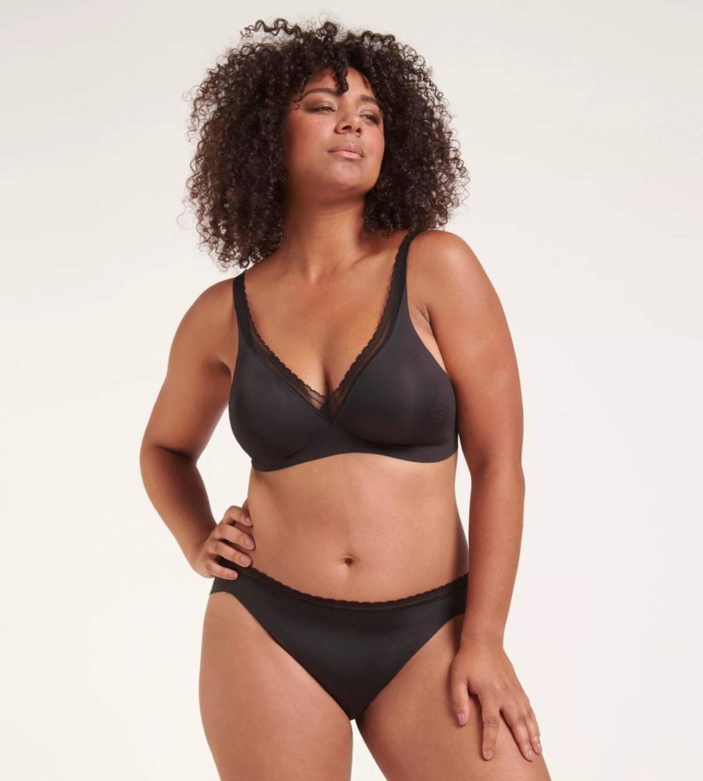 Sloggi Body Adapt Twist Watowany Bra Czarne | 74530-LQZB