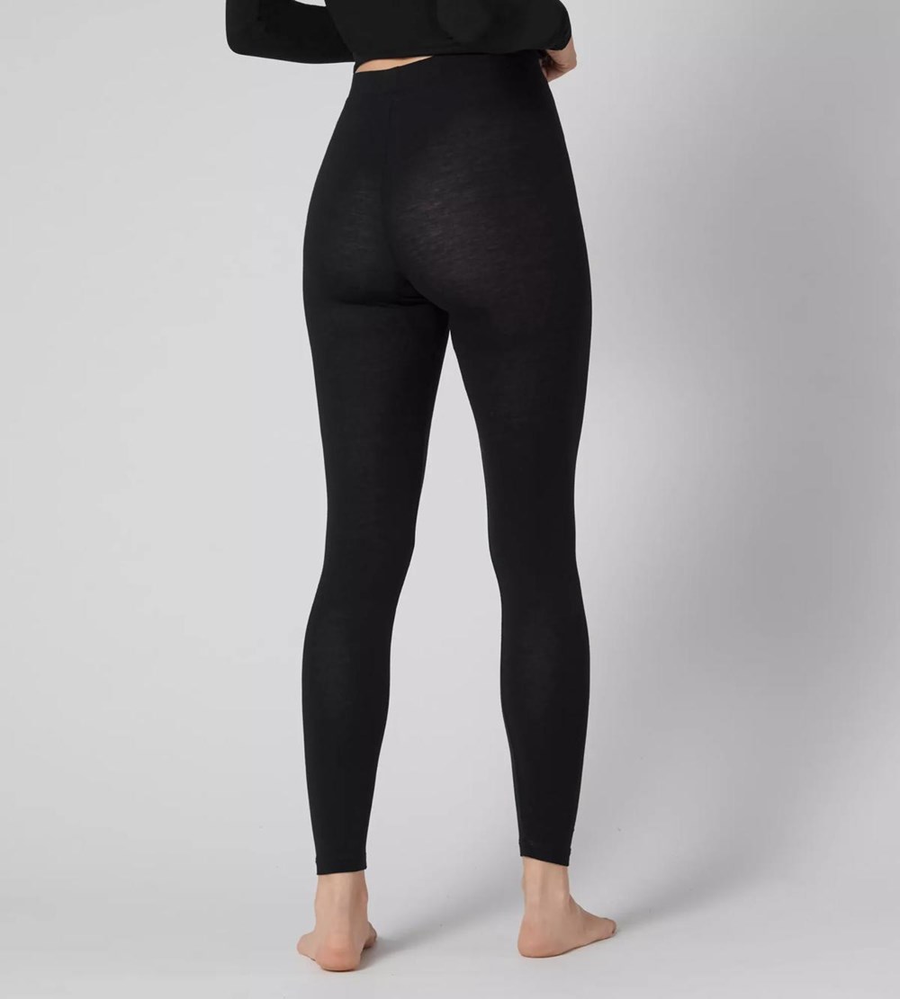 Sloggi Ever Cosy Leggings Czarne | 30641-ODHF