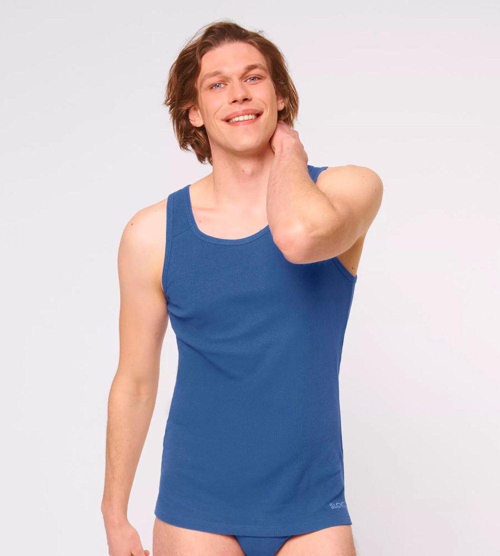 Sloggi Free Evolve Vest Tank Top Summer sky | 35641-RTBL