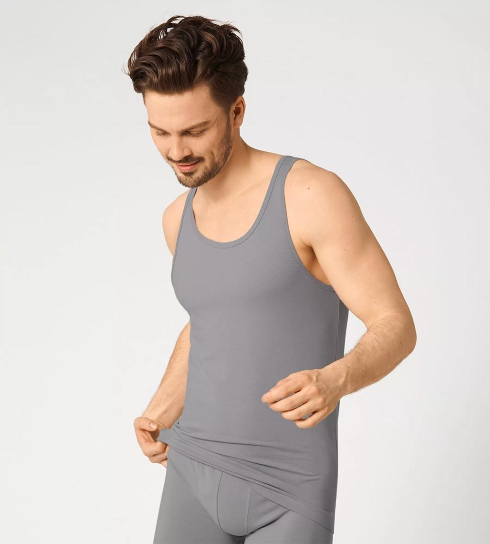 Sloggi Go Abc Vest Tank Top Szare | 91805-YTRG