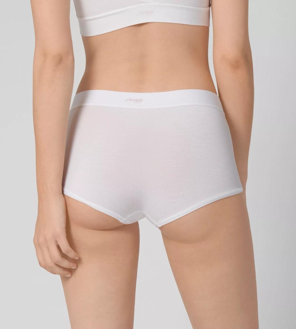 Sloggi Go Allround Boyshort Białe | 57260-FMNZ