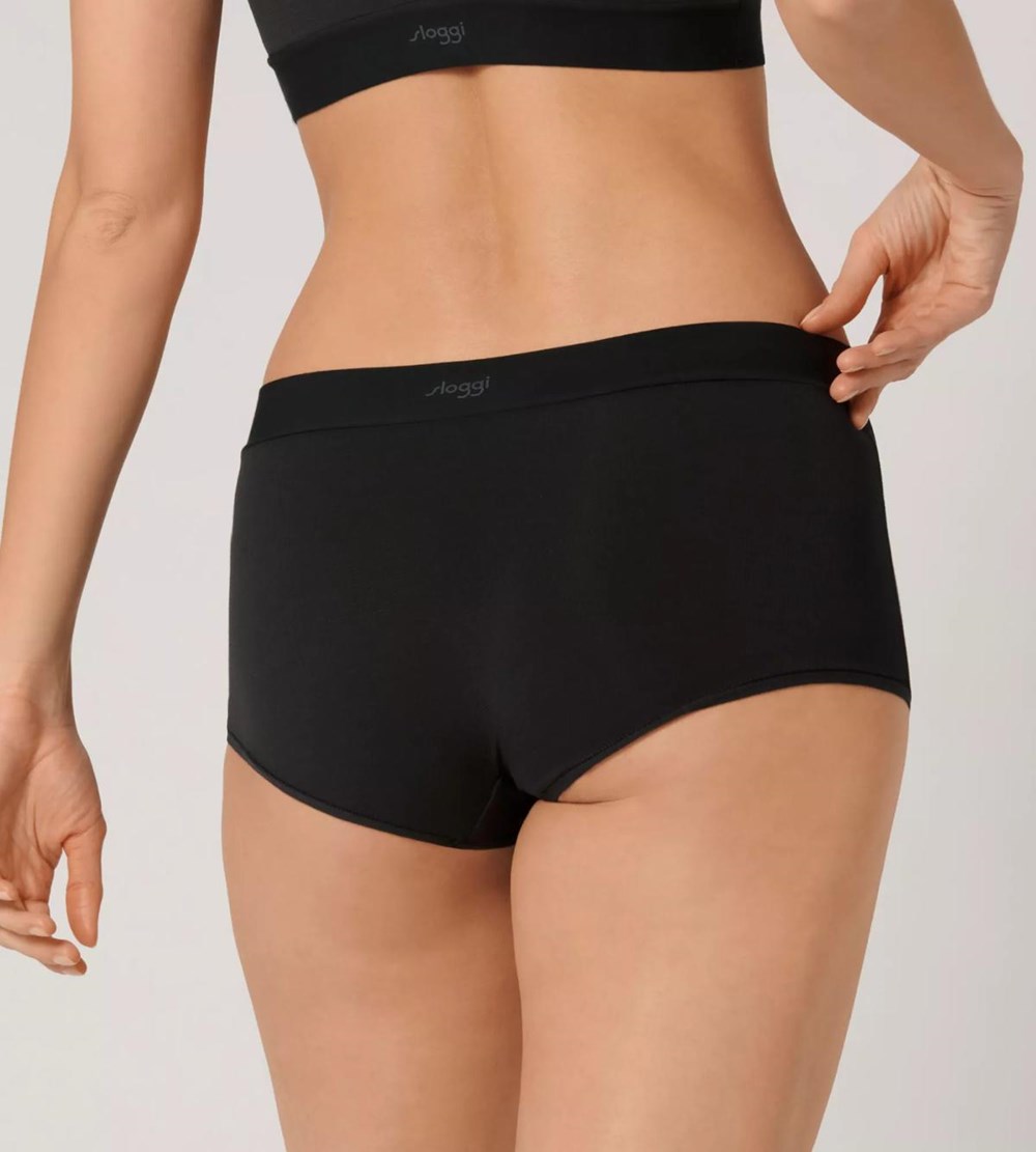 Sloggi Go Allround Boyshort Czarne | 40657-DEHR