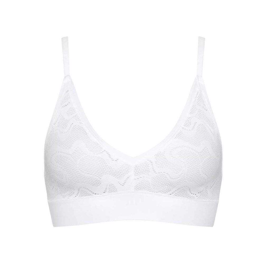 Sloggi Go Allround Koronkowe Bralette Białe | 23980-MDPF