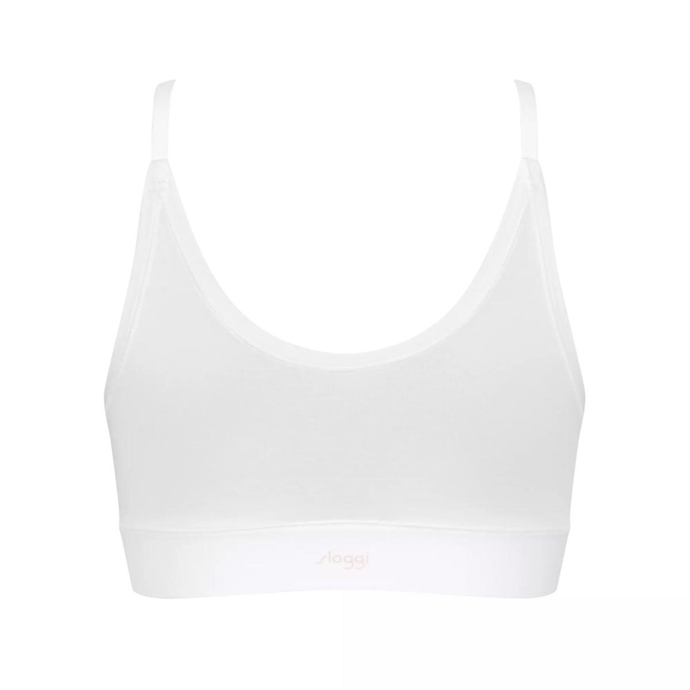 Sloggi Go Allround Koronkowe Bralette Białe | 23980-MDPF