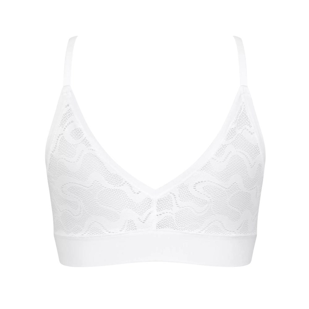 Sloggi Go Allround Koronkowe Bralette Białe | 23980-MDPF