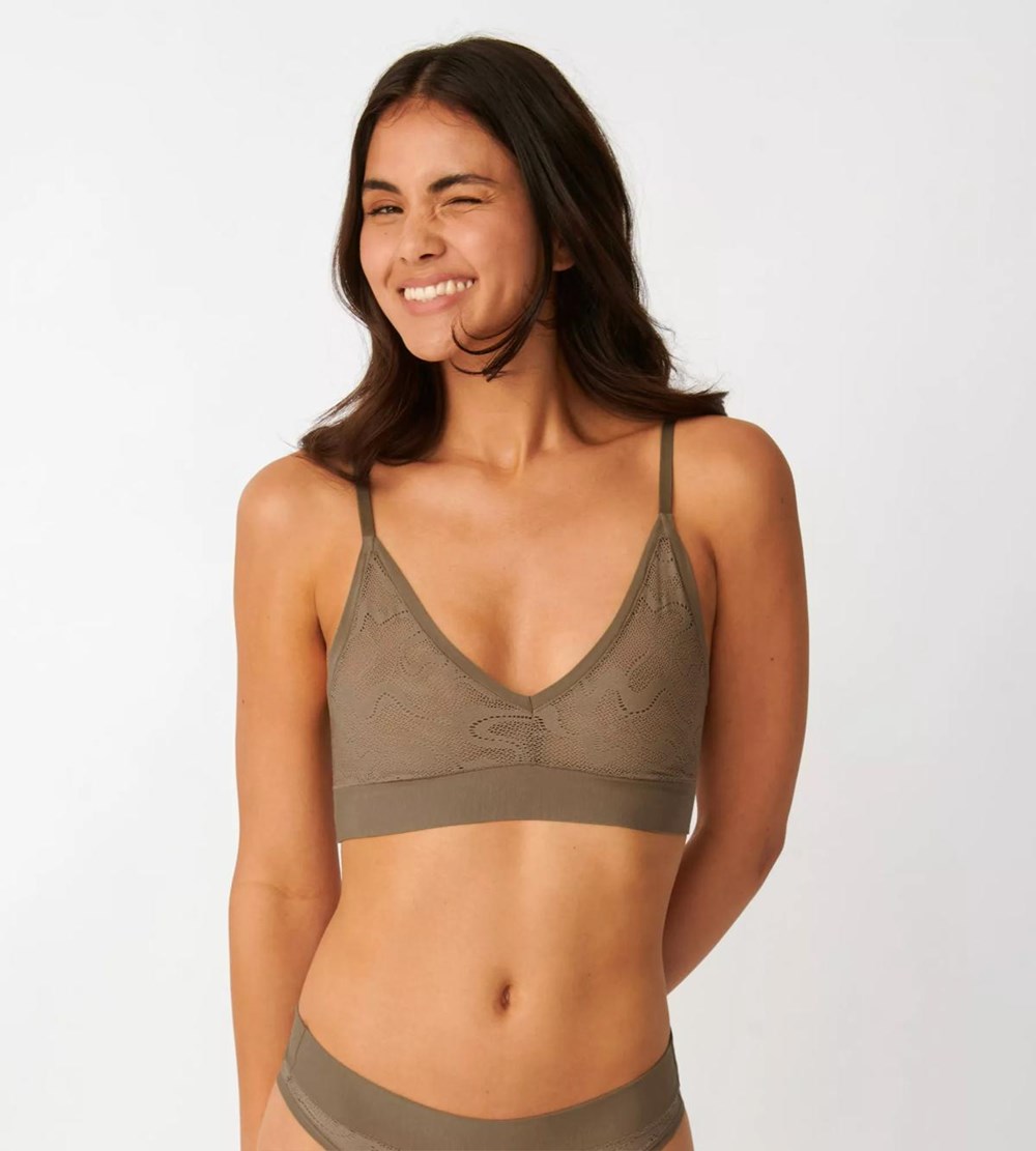 Sloggi Go Allround Koronkowe Bralette Szare | 36279-OGEQ