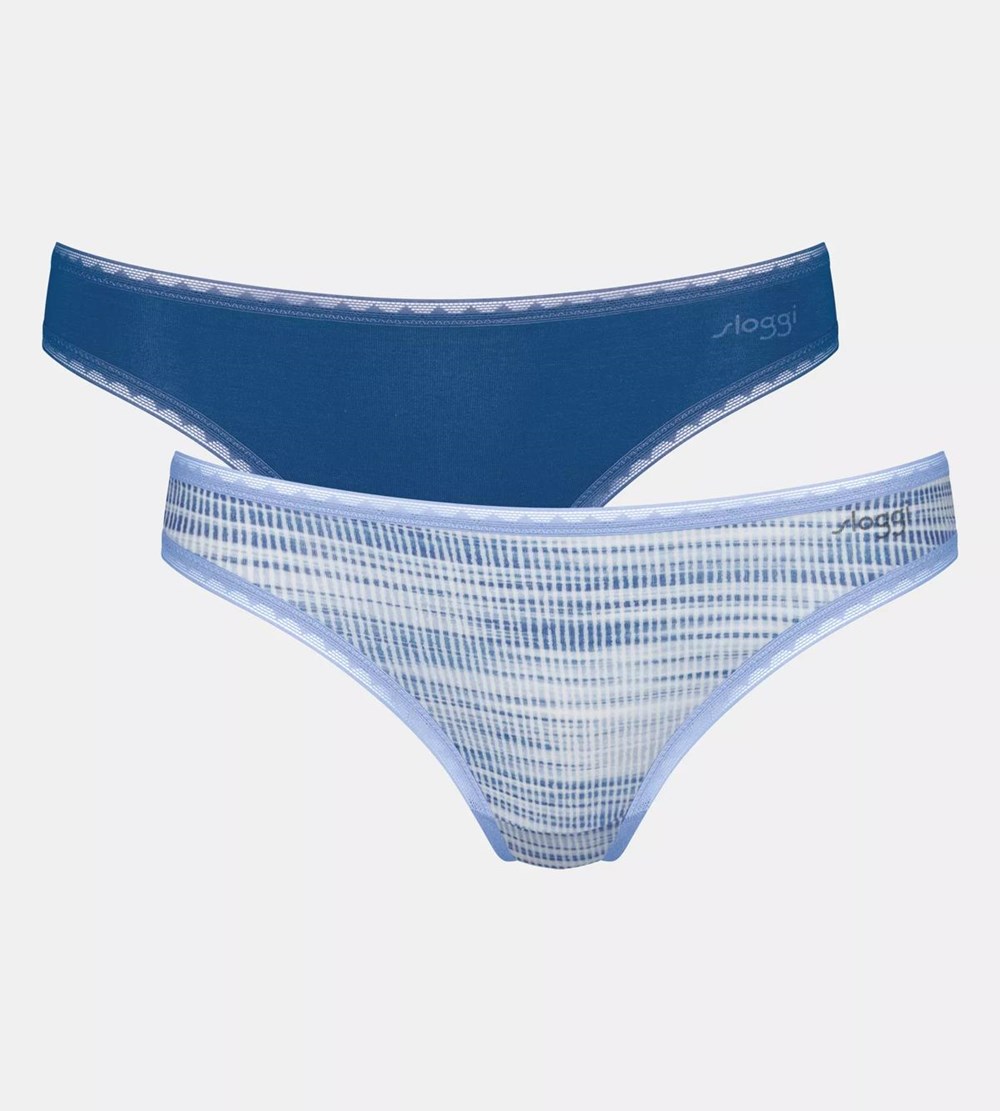 Sloggi Go Brazilian Brief Niebieskie Ciemny | 24038-VOHG