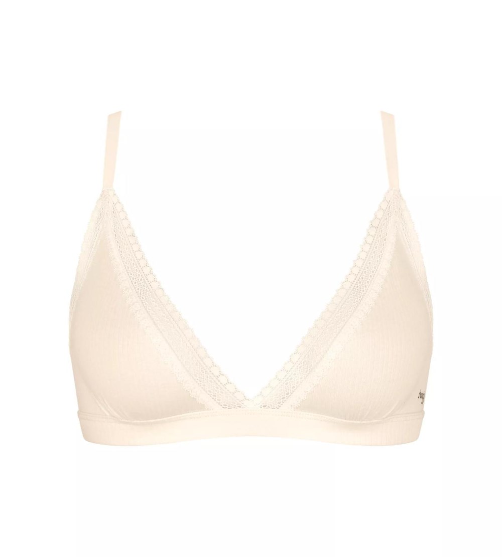 Sloggi Go Żebrowany Bralette Angora | 75260-UTFM