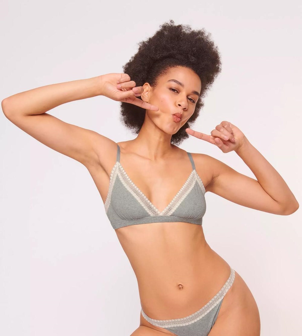 Sloggi Go Żebrowany Bralette Szare | 39621-WFDT