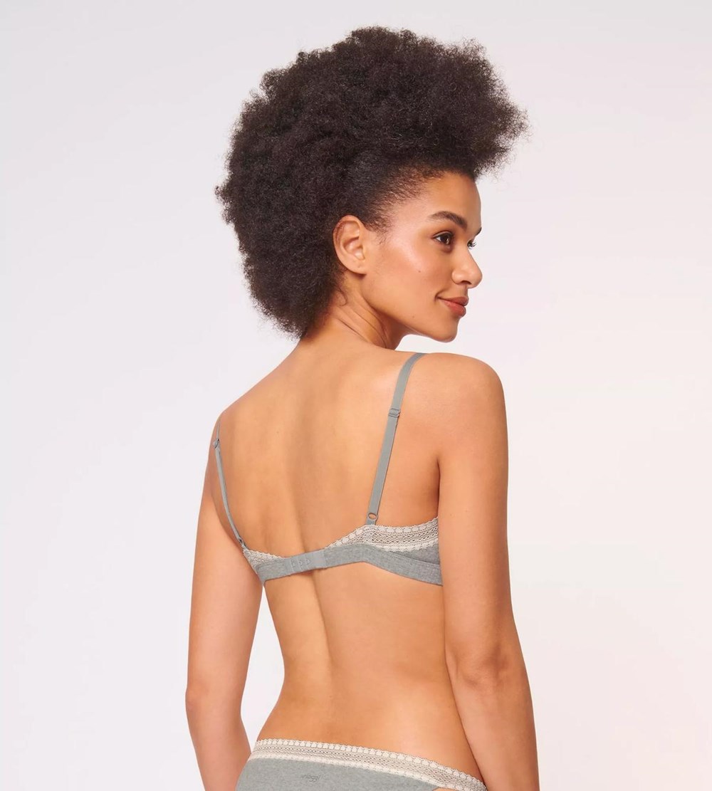 Sloggi Go Żebrowany Bralette Szare | 39621-WFDT