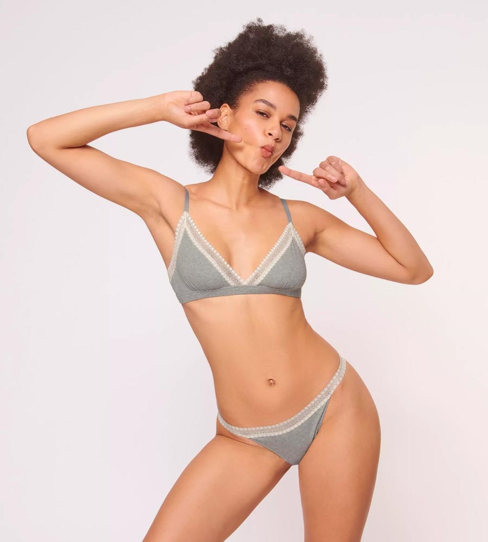 Sloggi Go Żebrowany Bralette Szare | 39621-WFDT