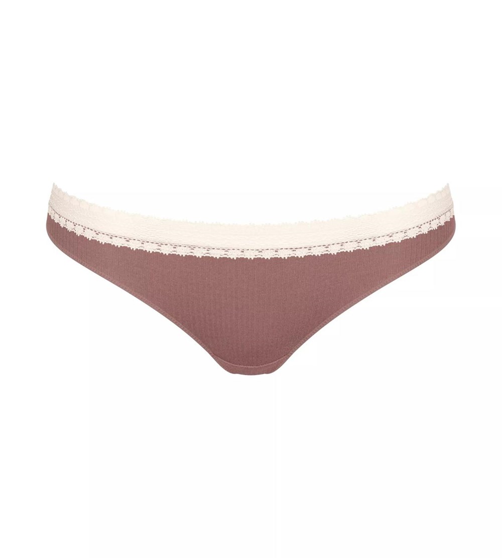 Sloggi Go Żebrowany Brazilian Brief Brązowe Głęboka | 03467-TNAJ