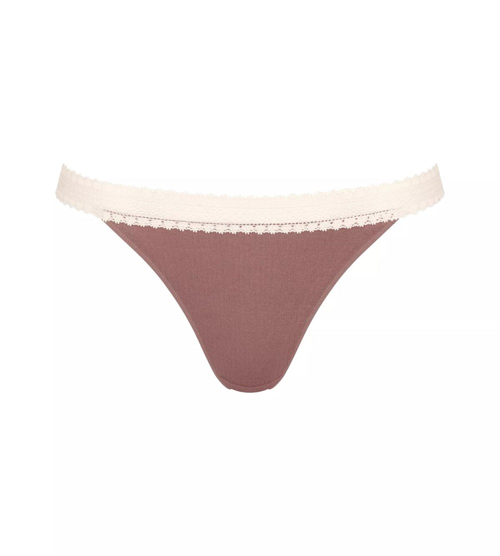 Sloggi Go Żebrowany Brazilian Brief Brązowe Głęboka | 76140-MGPA