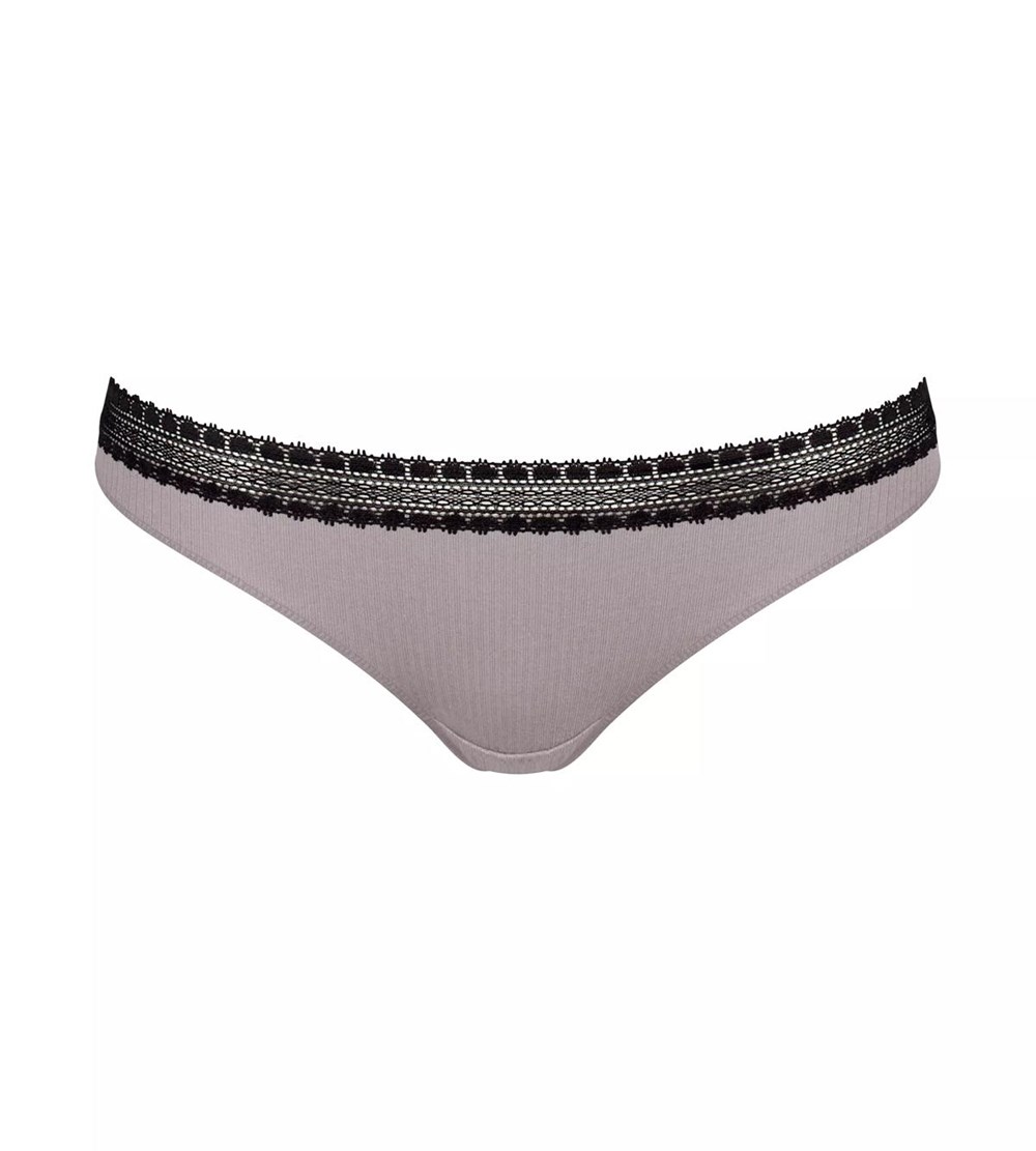 Sloggi Go Żebrowany Brazilian Brief Czarne | 03672-URIJ