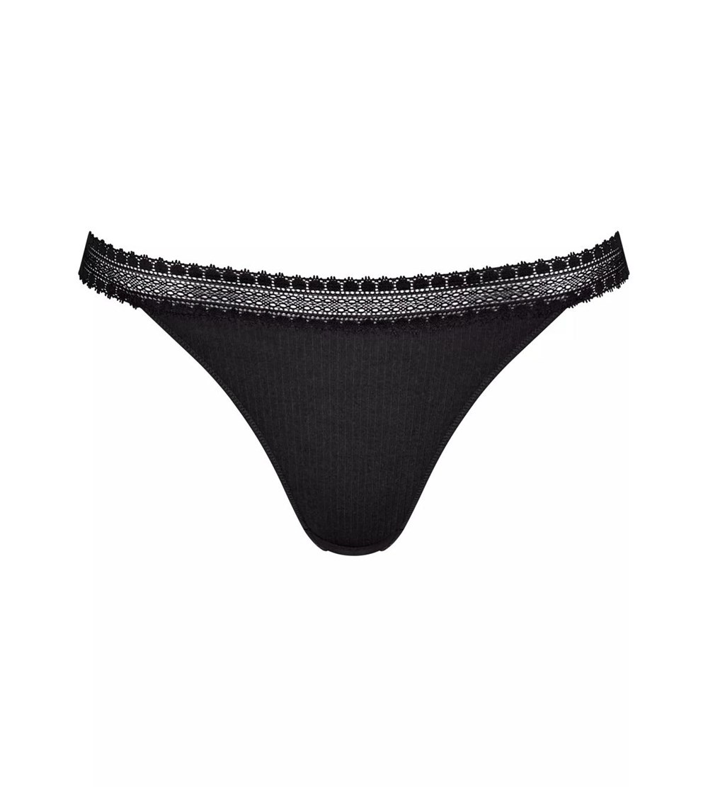 Sloggi Go Żebrowany Brazilian Brief Czarne | 03958-VQMA