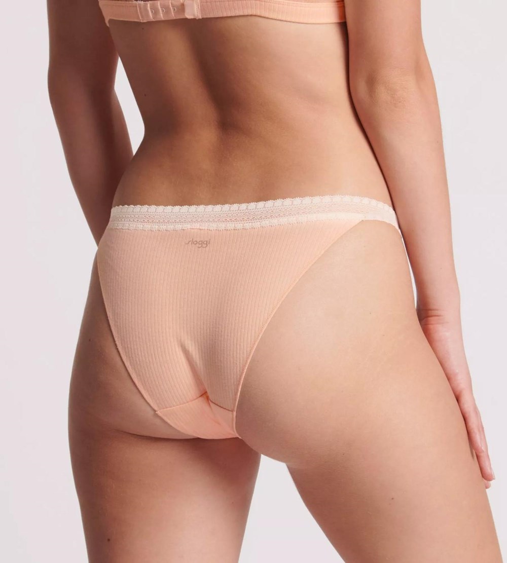 Sloggi Go Żebrowany Brazilian Brief Pomarańczowe | 06297-BALF