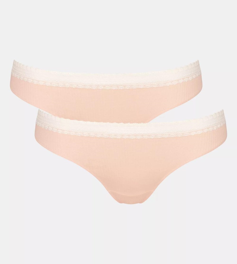 Sloggi Go Żebrowany Brazilian Brief Pomarańczowe | 07942-HLIW