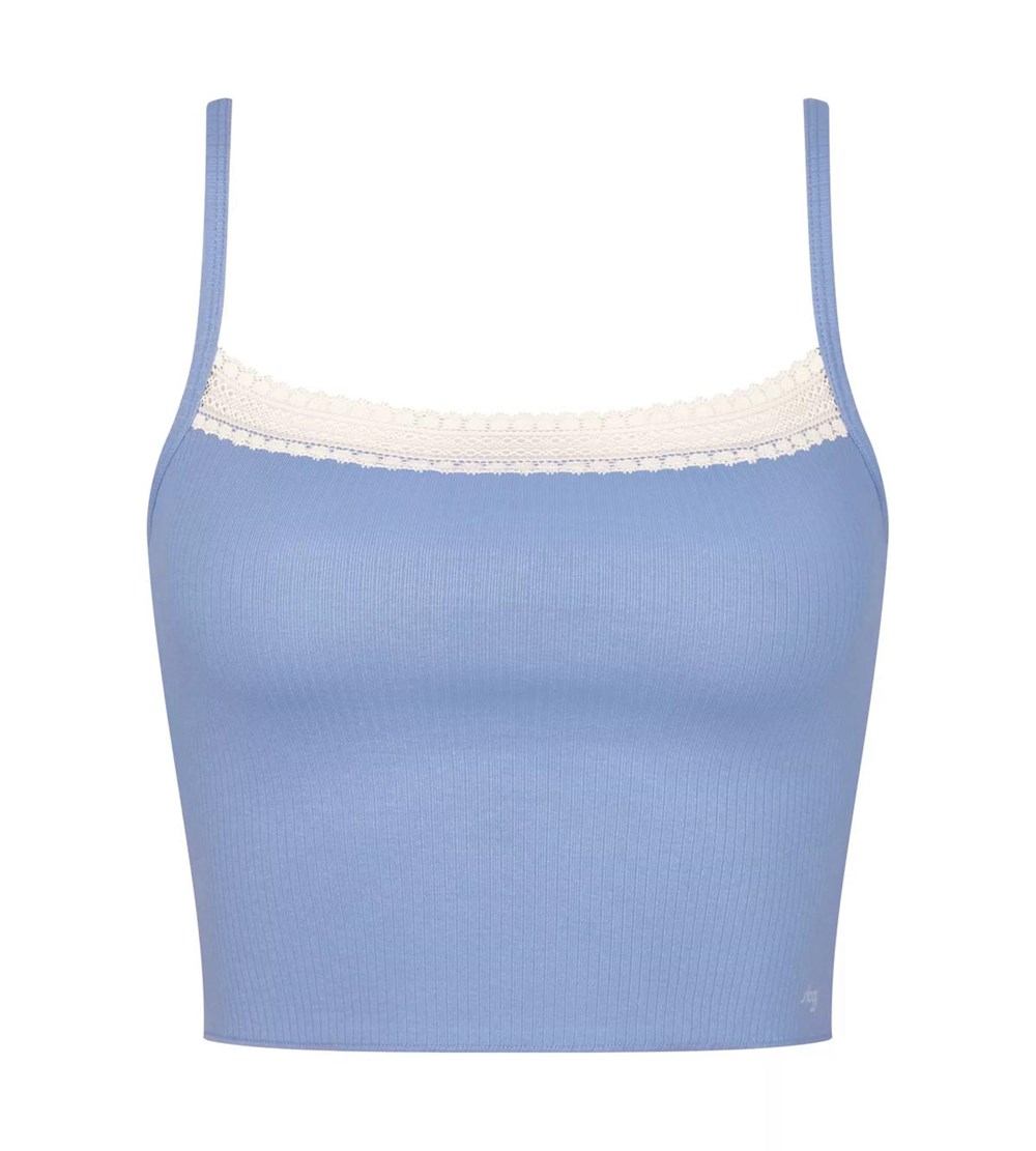 Sloggi Go Żebrowany Top With Spaghetti Straps Riviera | 59130-BWZI