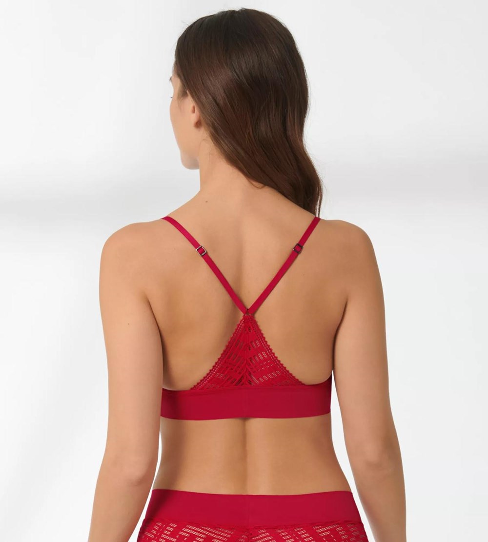 Sloggi S Seven Bralette Czerwone | 52306-XUOG