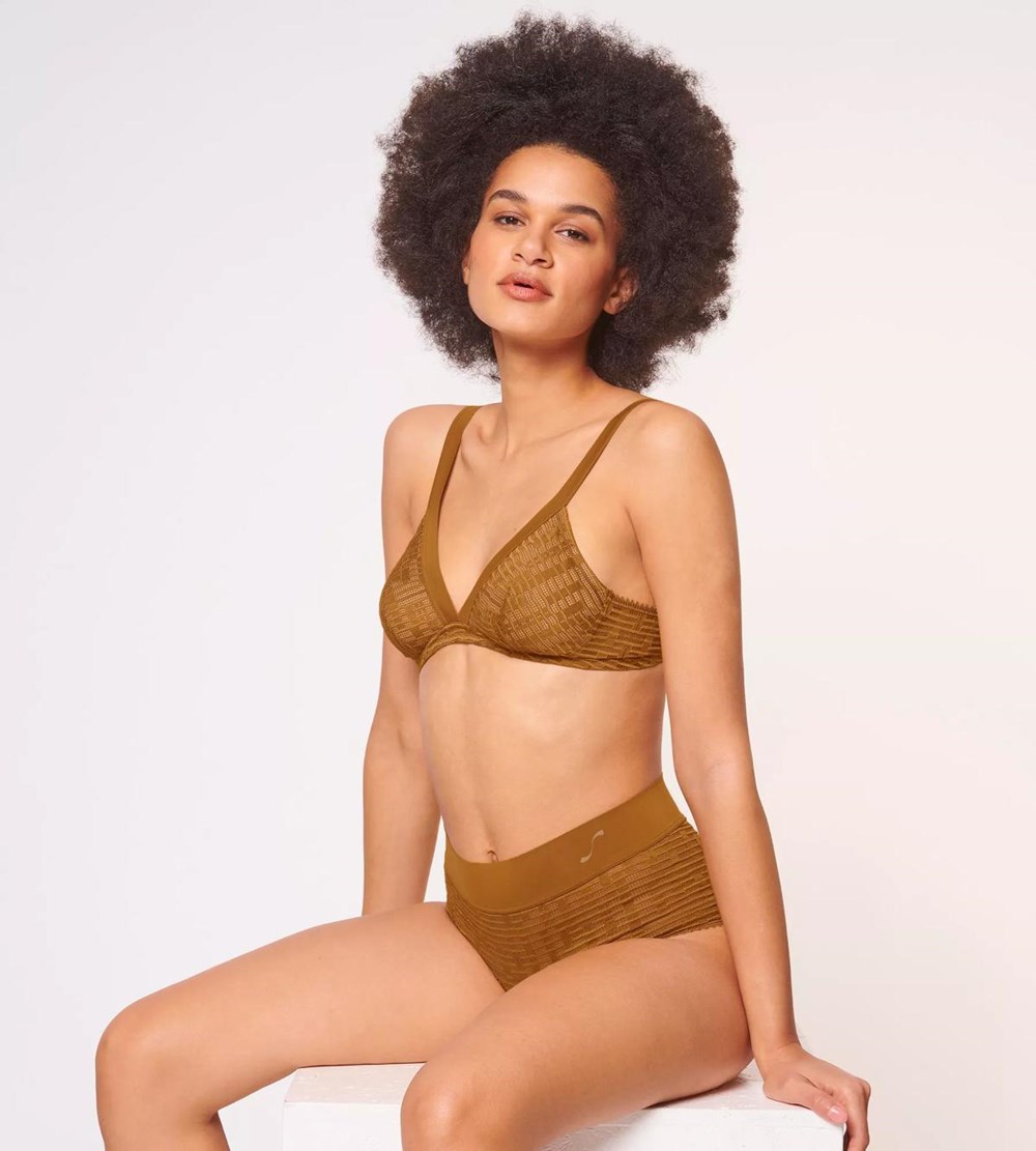 Sloggi S Seven Soft Bra Złote | 62597-KWLX