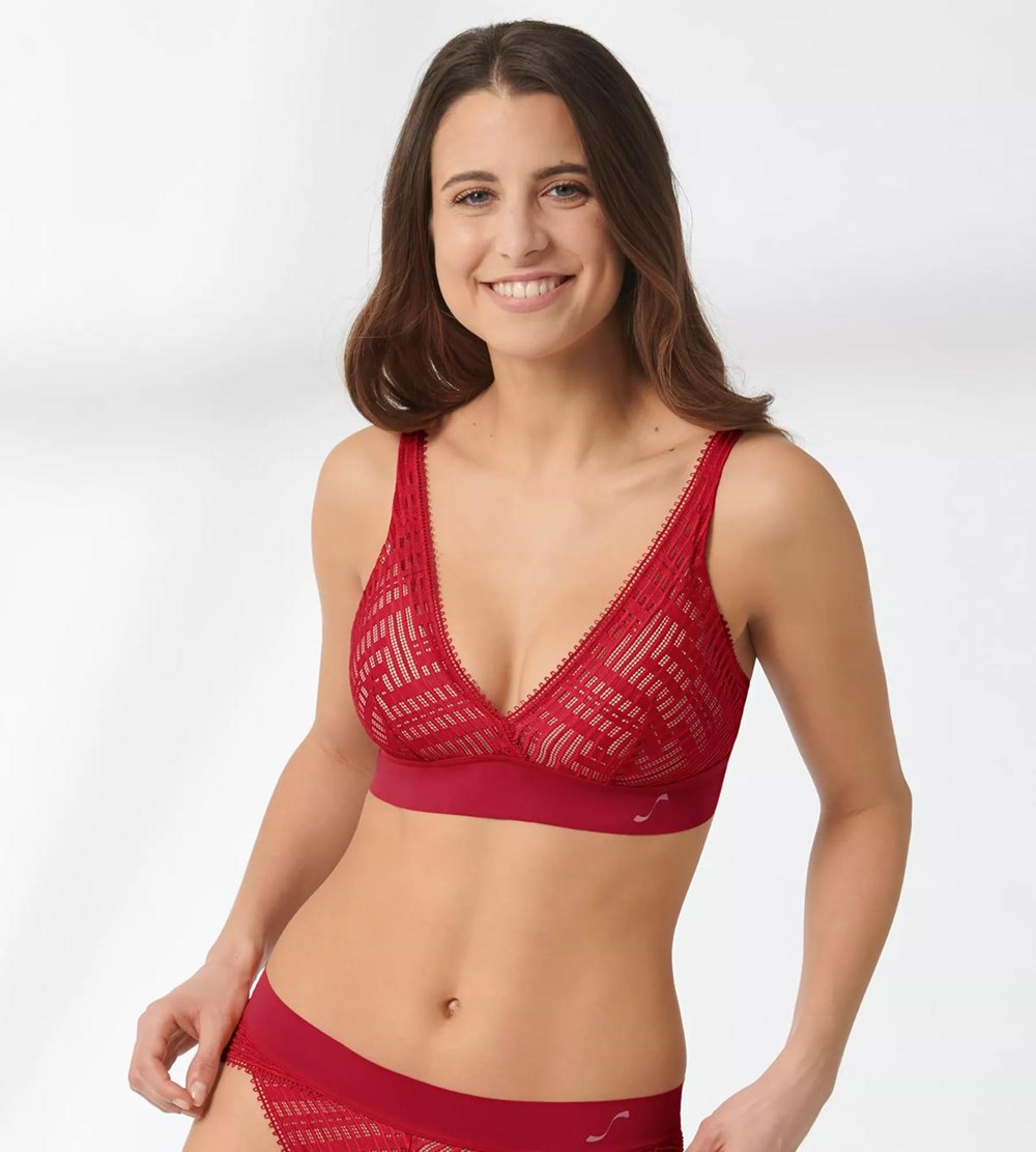 Sloggi S Seven Watowany Bra Czerwone | 32950-FMSK