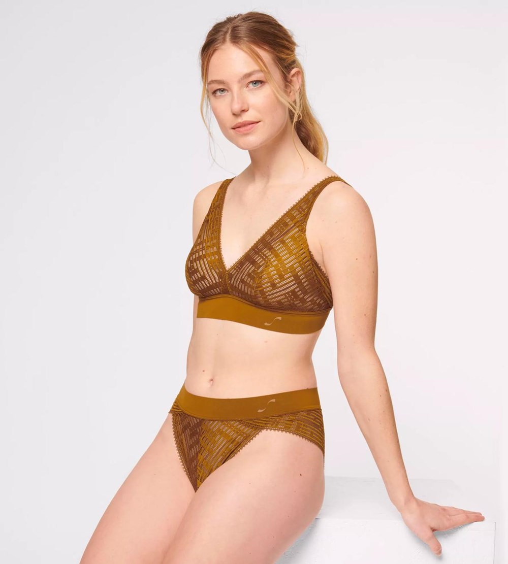 Sloggi S Seven Watowany Bra Złote | 49830-FLCO