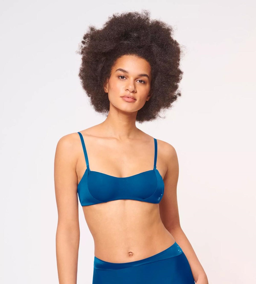 Sloggi S Smooth Non-wired Bra Niebieskie | 04928-EAUP