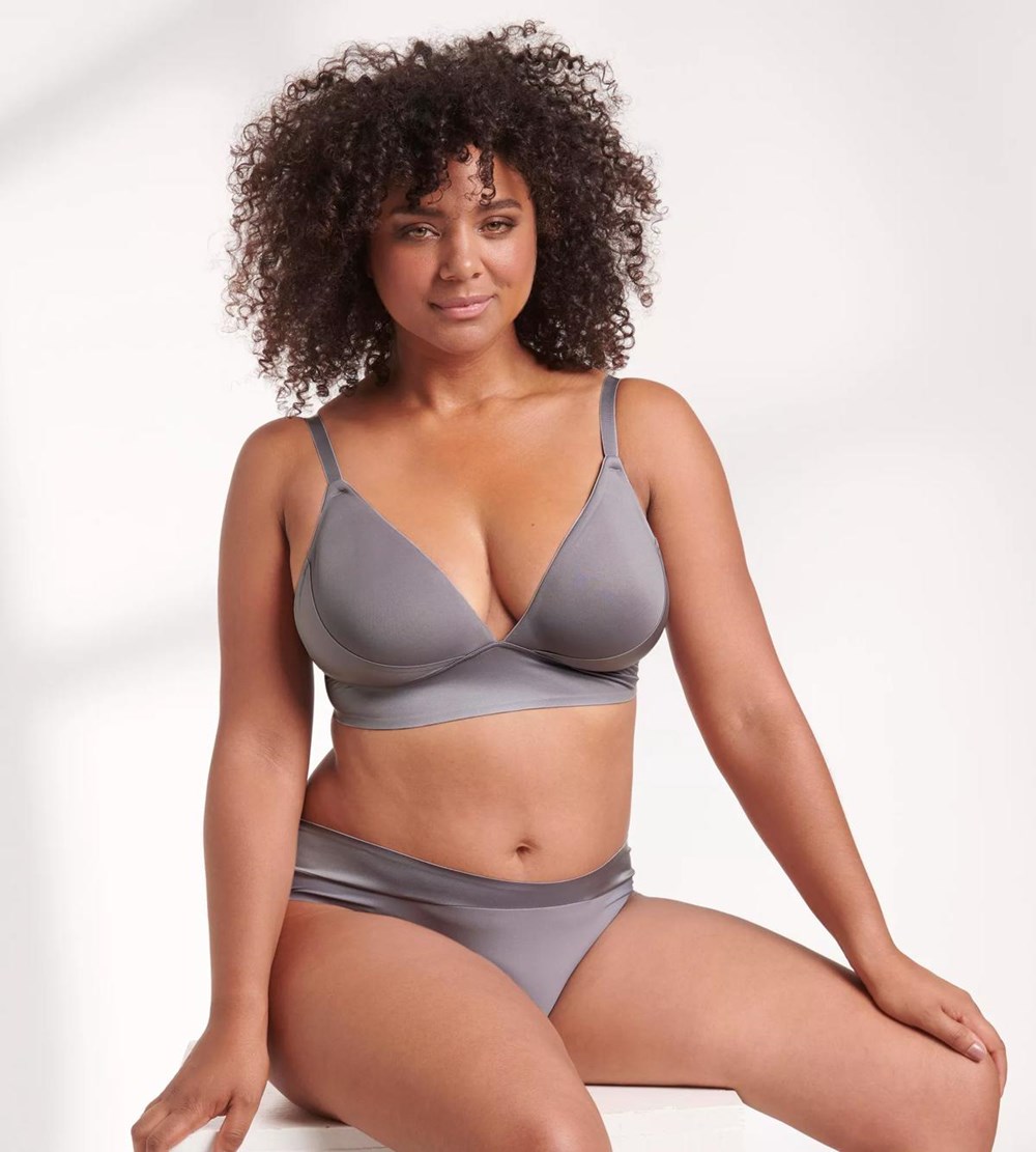 Sloggi S Smooth Watowany Bra Szare | 58106-CJOQ