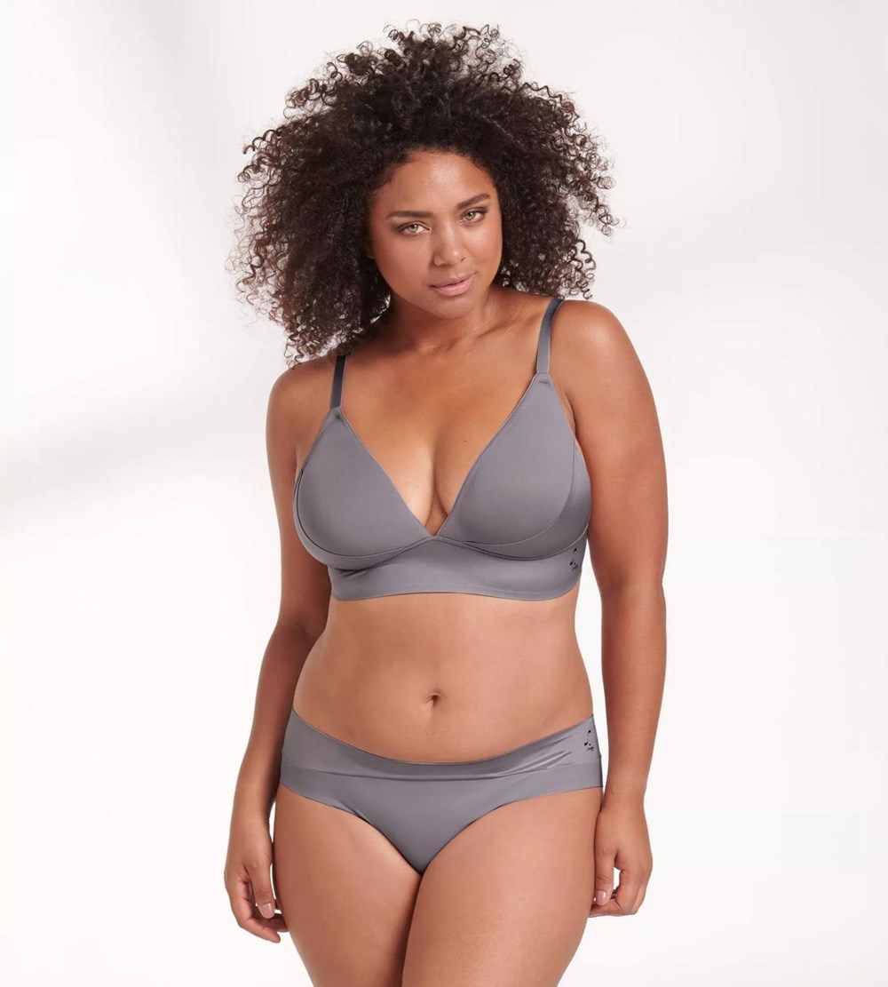 Sloggi S Smooth Watowany Bra Szare | 58106-CJOQ