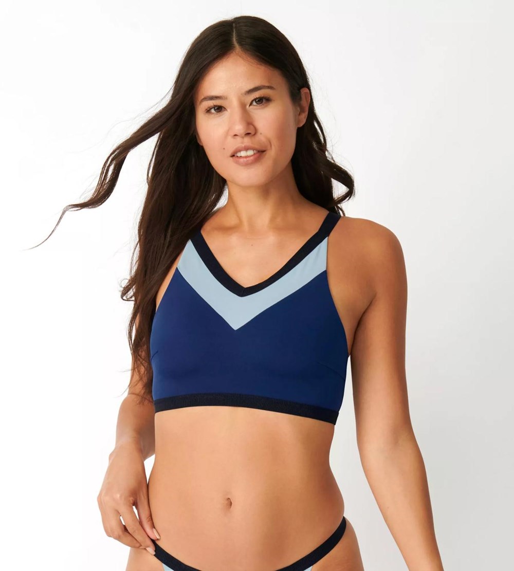 Sloggi Shore Blue Acara Bikini Top Niebieskie | 70352-YOAV