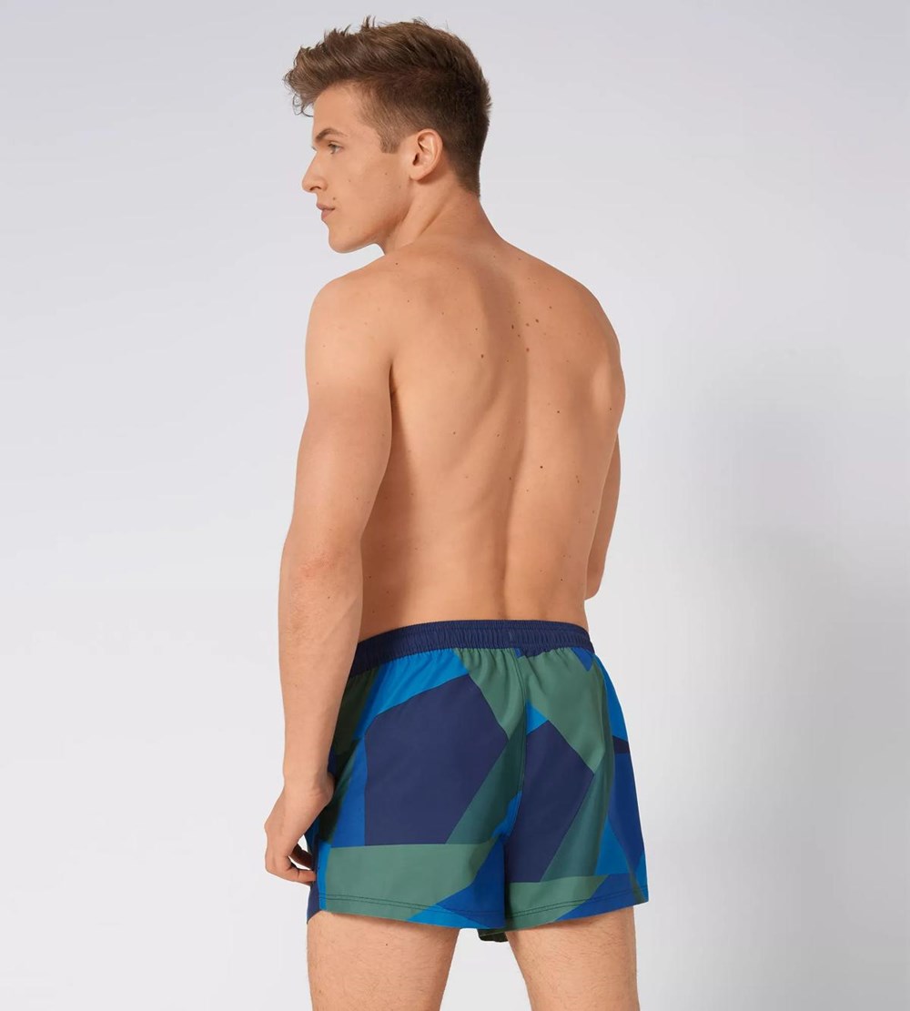 Sloggi Shore Cocos Islands Swimshorts Niebieskie Ciemny | 69723-MDQE