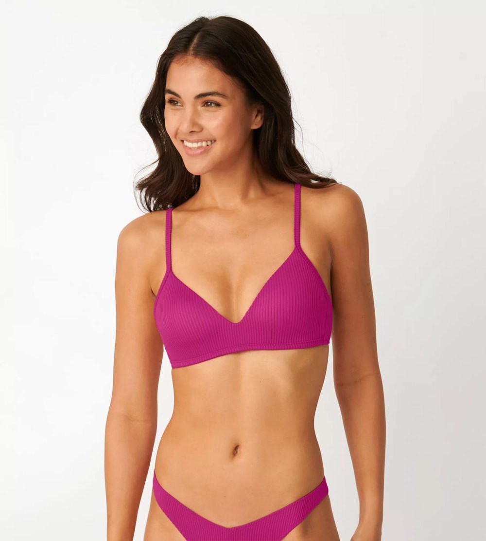 Sloggi Shore Dottyback Bikini Top Watowany Fuksja Kwiaty | 82075-MTEO