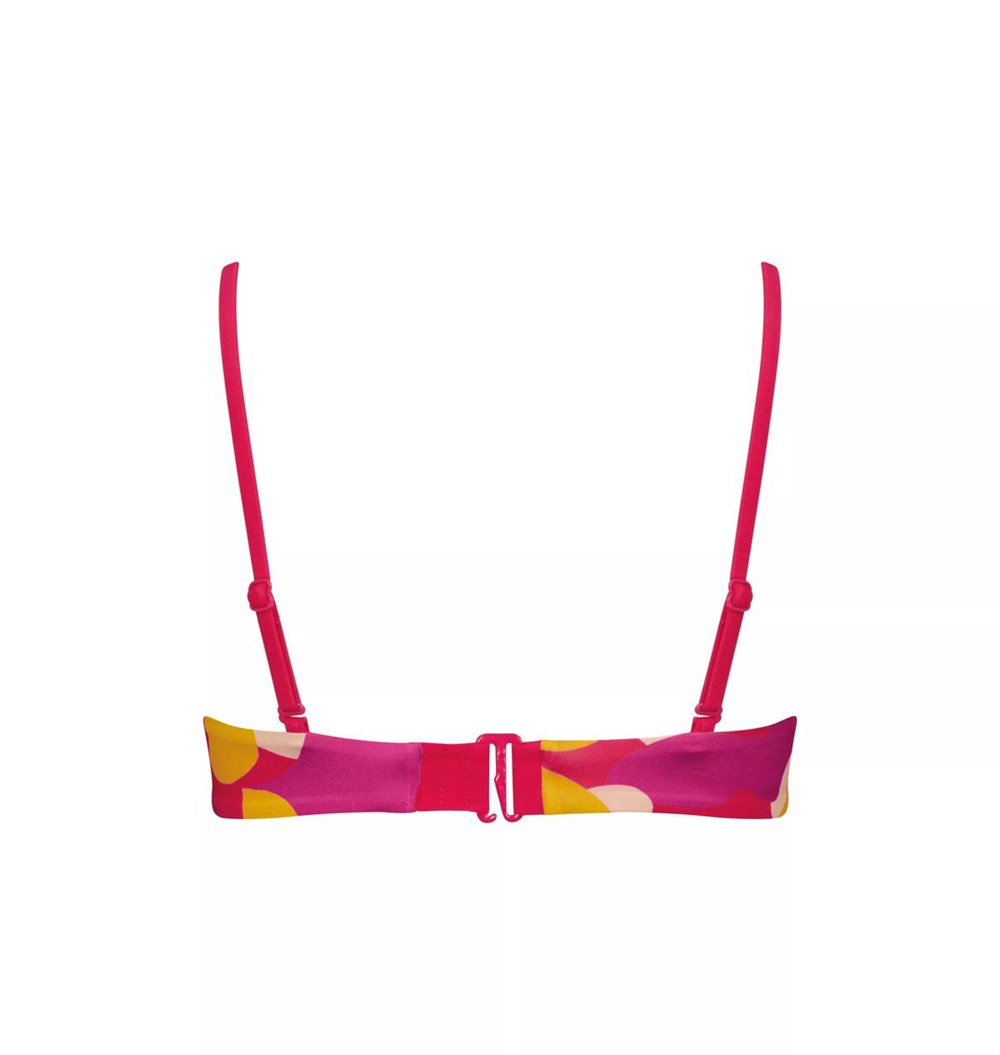 Sloggi Shore Flower Horn Bikini Bandeau Pink-Dark Combination | 18346-GBIX