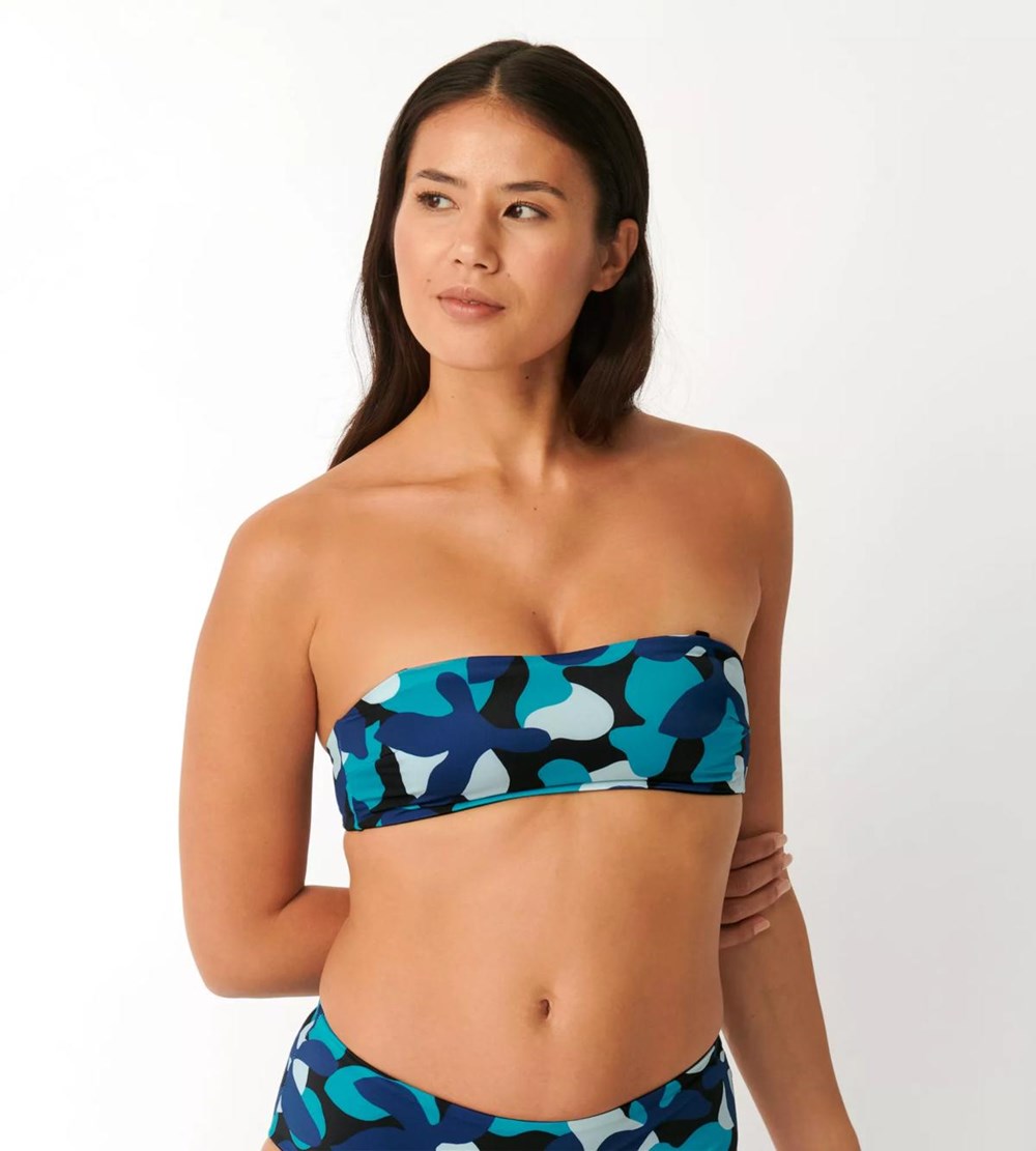 Sloggi Shore Flower Horn Bikini Bandeau Niebieskie Ciemny | 31807-BPFI