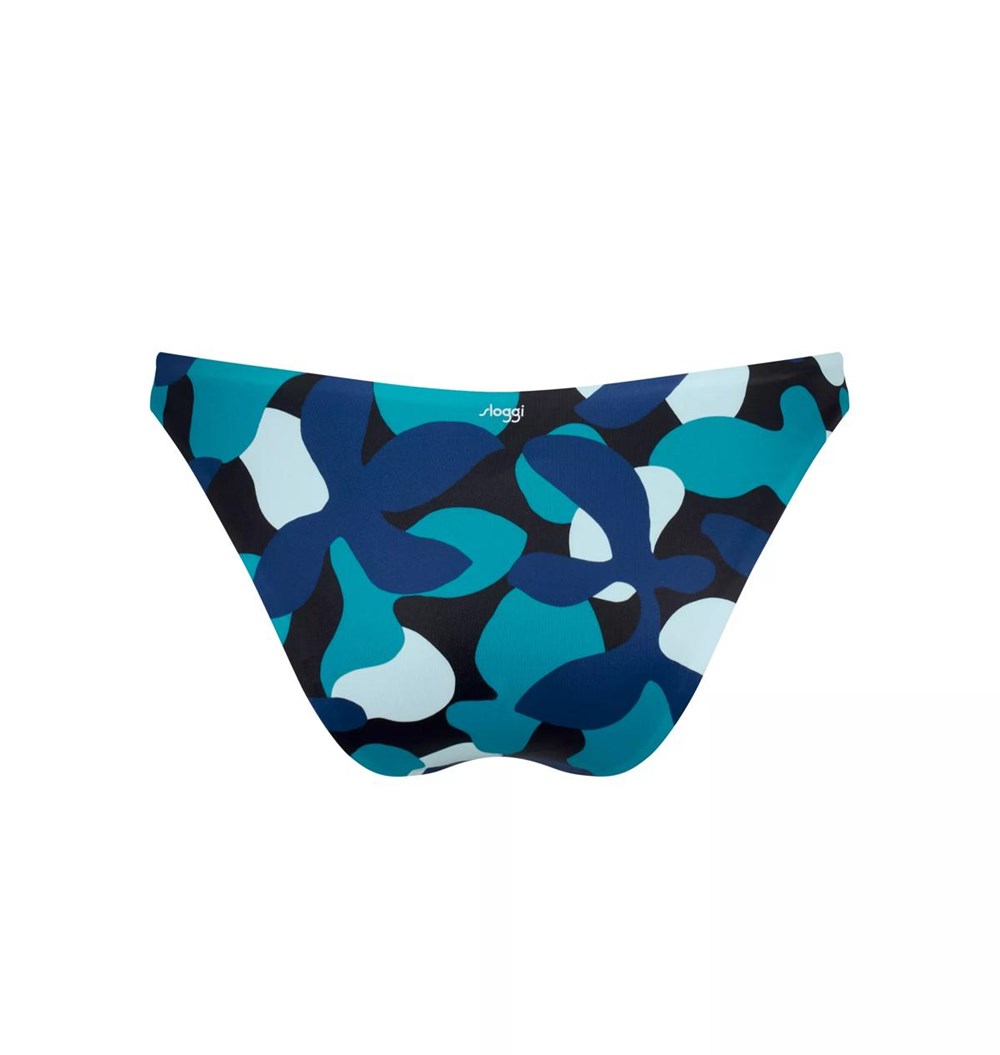 Sloggi Shore Flower Horn Bikini Brazilian Brief Niebieskie Ciemny | 93061-KRJG