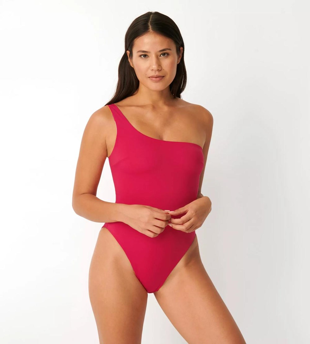 Sloggi Shore Flower Horn Swimsuit Pink-Dark Combination | 82560-CEOV