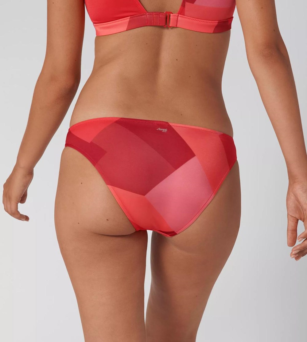 Sloggi Shore Kiritimati Bikini Mini Czerwone Głęboka | 91304-HWLM