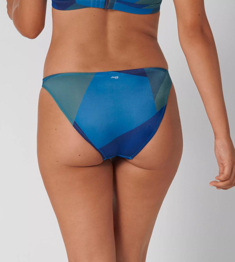 Sloggi Shore Kiritimati Bikini Tanga Niebieskie Ciemny | 59187-DXCV