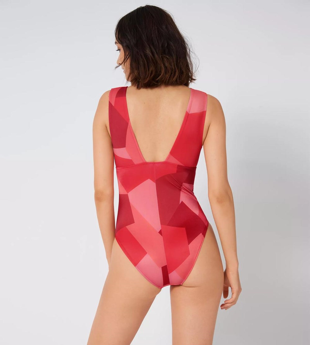 Sloggi Shore Kiritimati Swimsuit Czerwone Głęboka | 84975-ZNYW