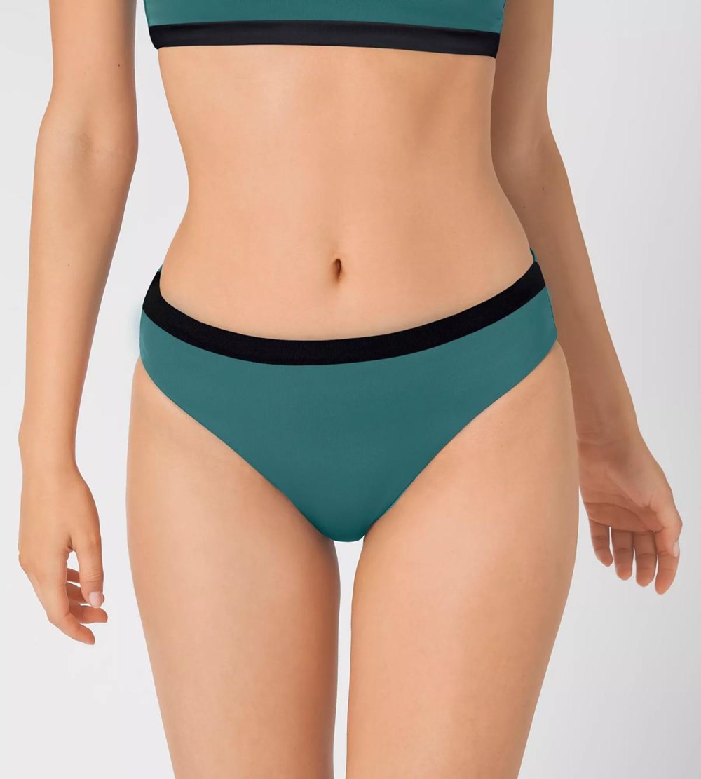 Sloggi Shore Kosrae Bikini High Leg Zielone | 52807-CDMO