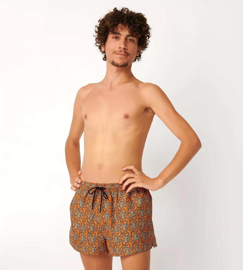 Sloggi Shore Spiny Puffer Swimshorts Żółte Ciemny | 19524-LYKJ