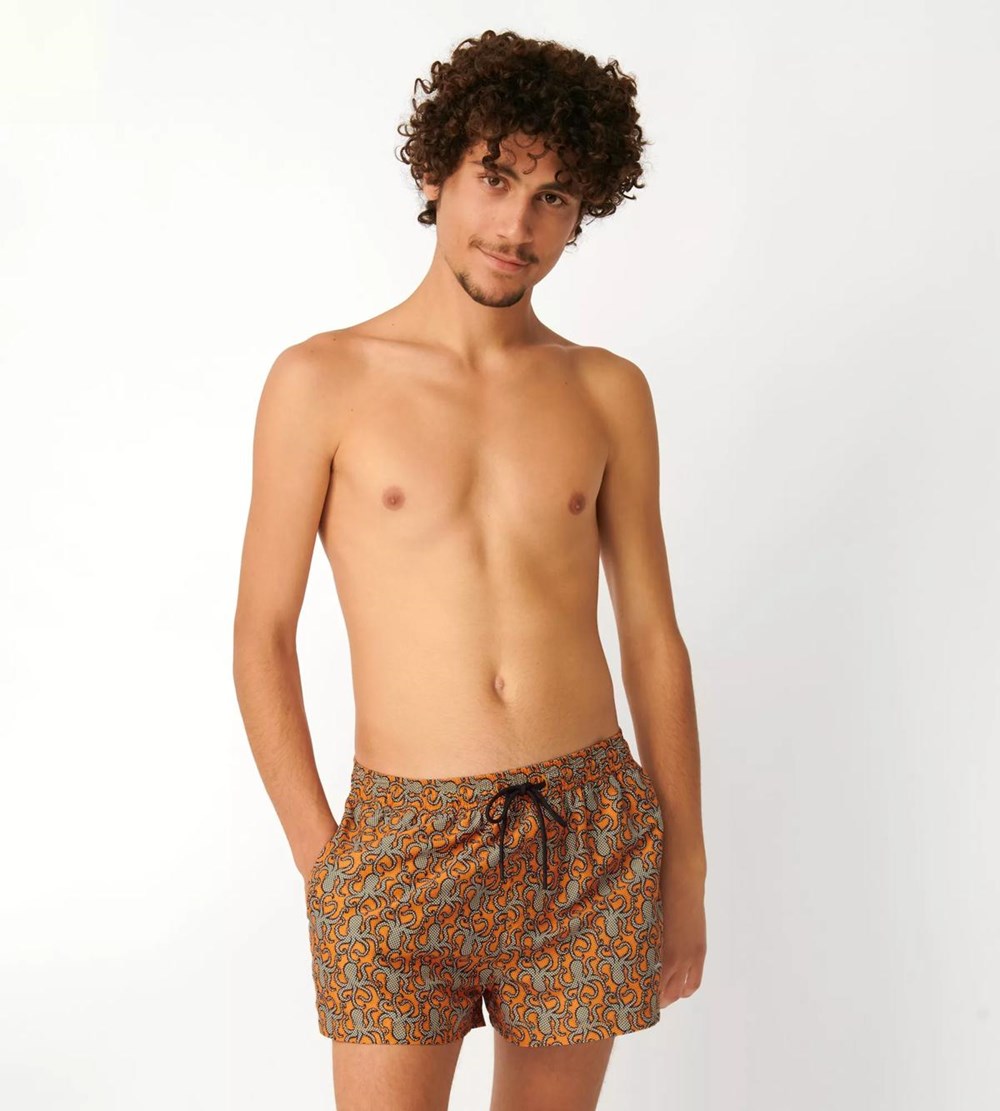 Sloggi Shore Spiny Puffer Swimshorts Żółte Ciemny | 19524-LYKJ