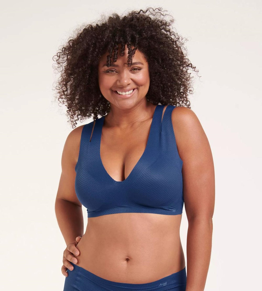 Sloggi Zero Feel Flow Bralette Niebieskie | 10258-DZXQ