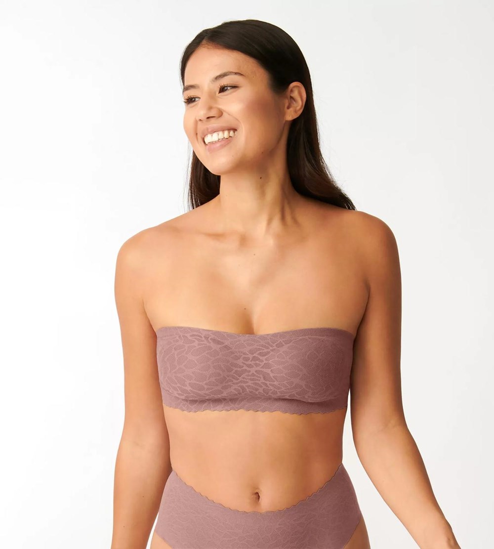 Sloggi Zero Feel Koronkowe Bandeau Cacao | 60584-ICNH