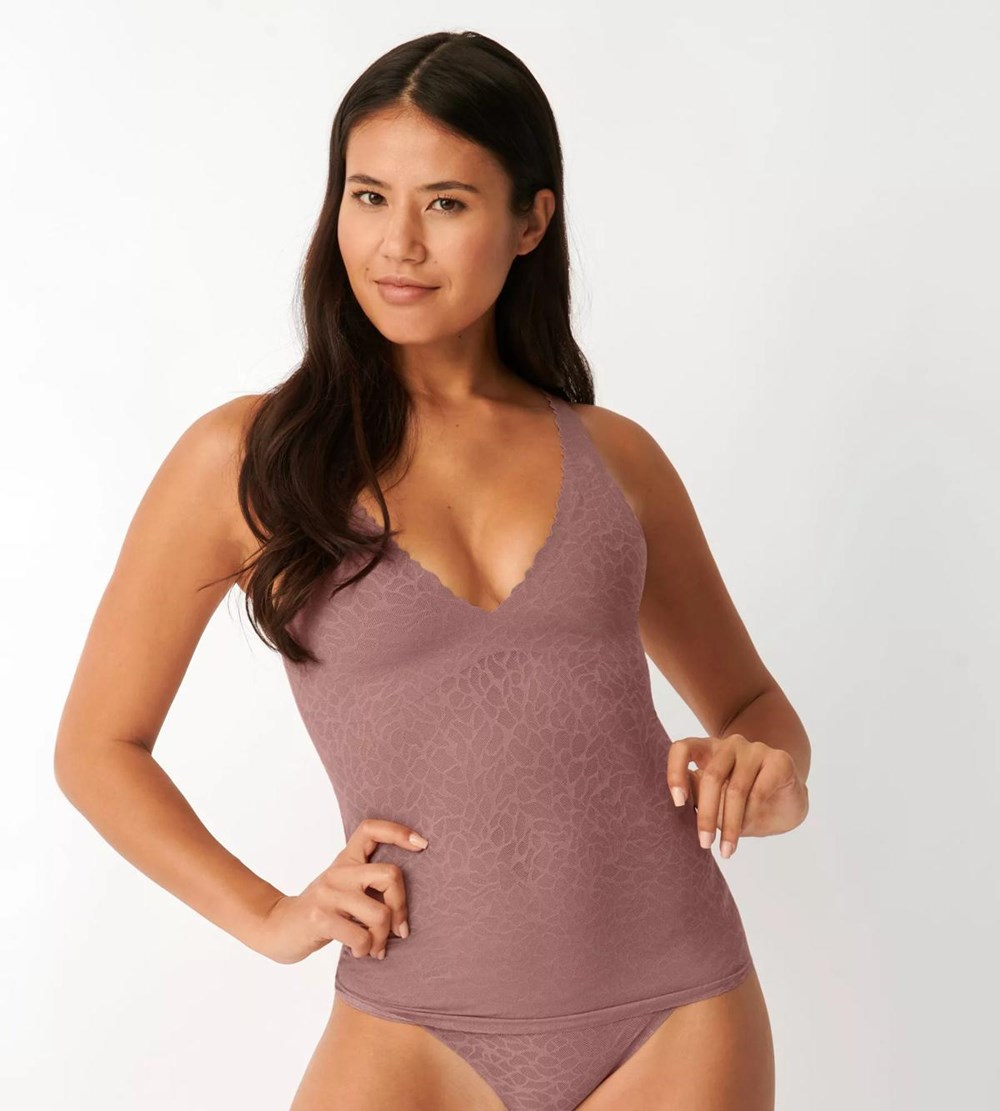 Sloggi Zero Feel Koronkowe Bra Shirt Cacao | 59386-TYCD